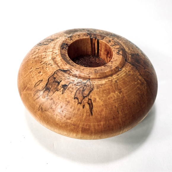Alaska Birch Wood Handcrafted Candle Holder Ikebana Vase Vessel - Picture 1 of 16
